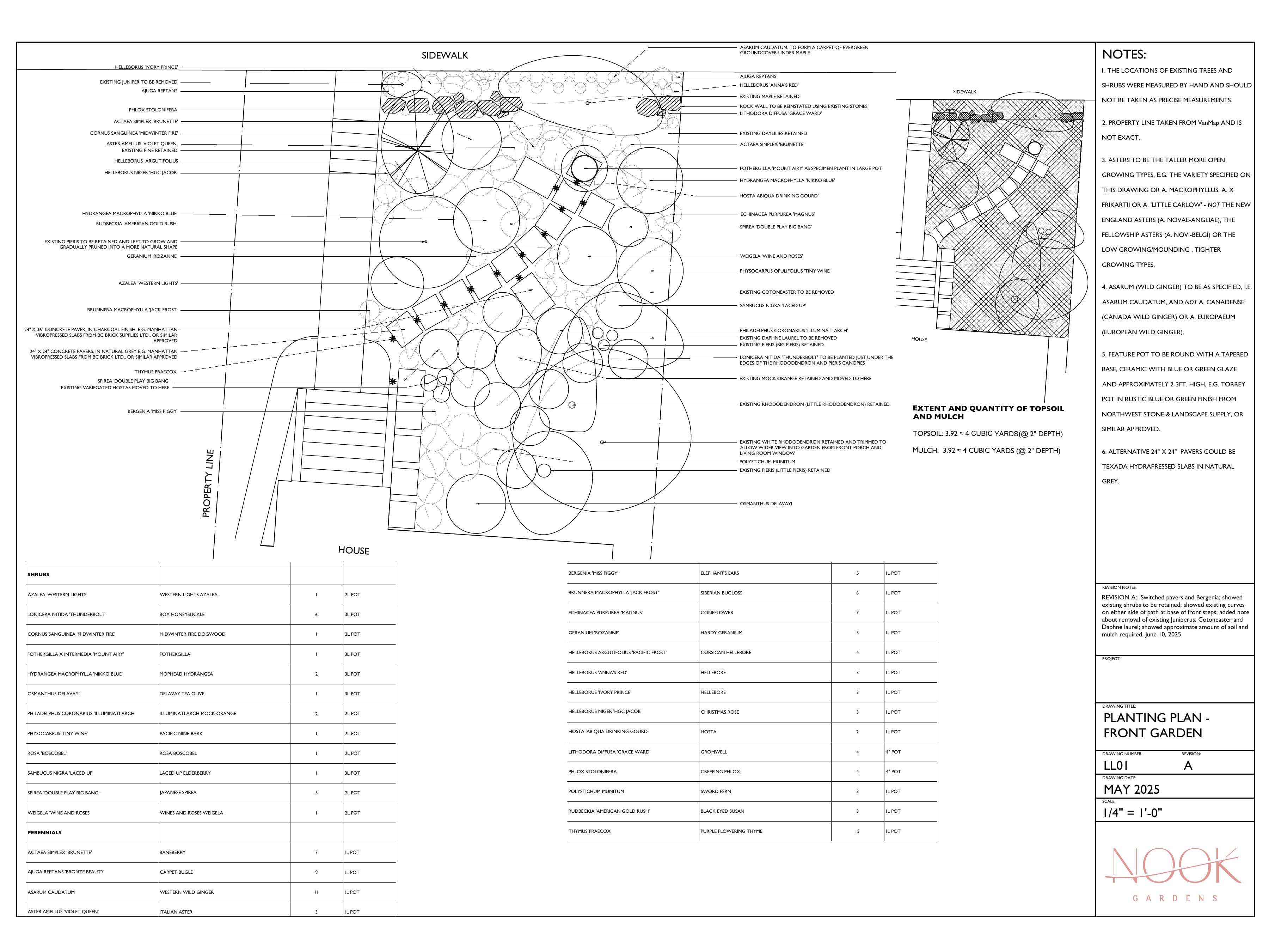 Custom design, Concrete slabs, Garden beds and Plants at the West 10th project.