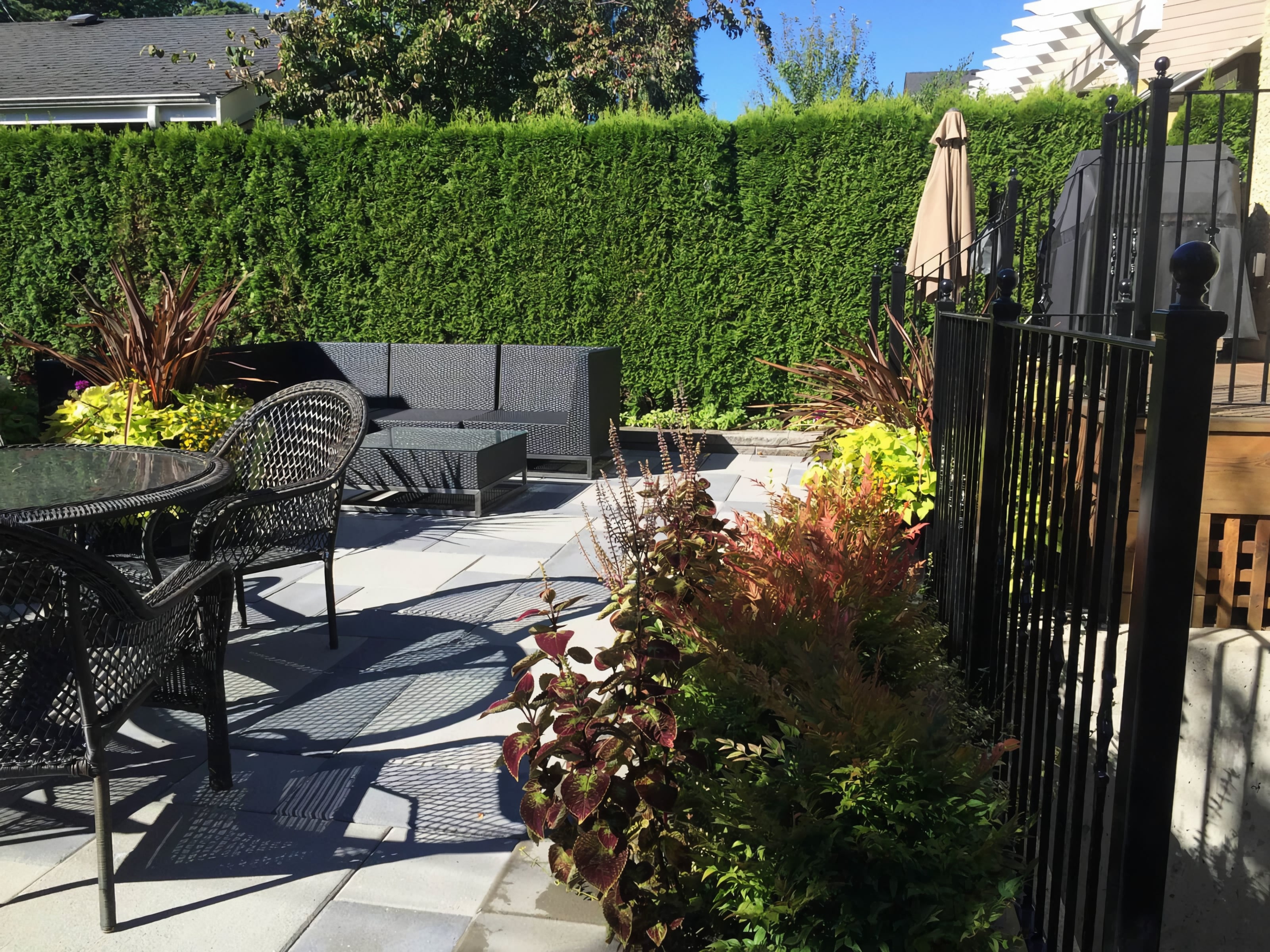 Interlocking pavers, Retaining walls, Irrigation and Hedge trimming at the West 31st project.