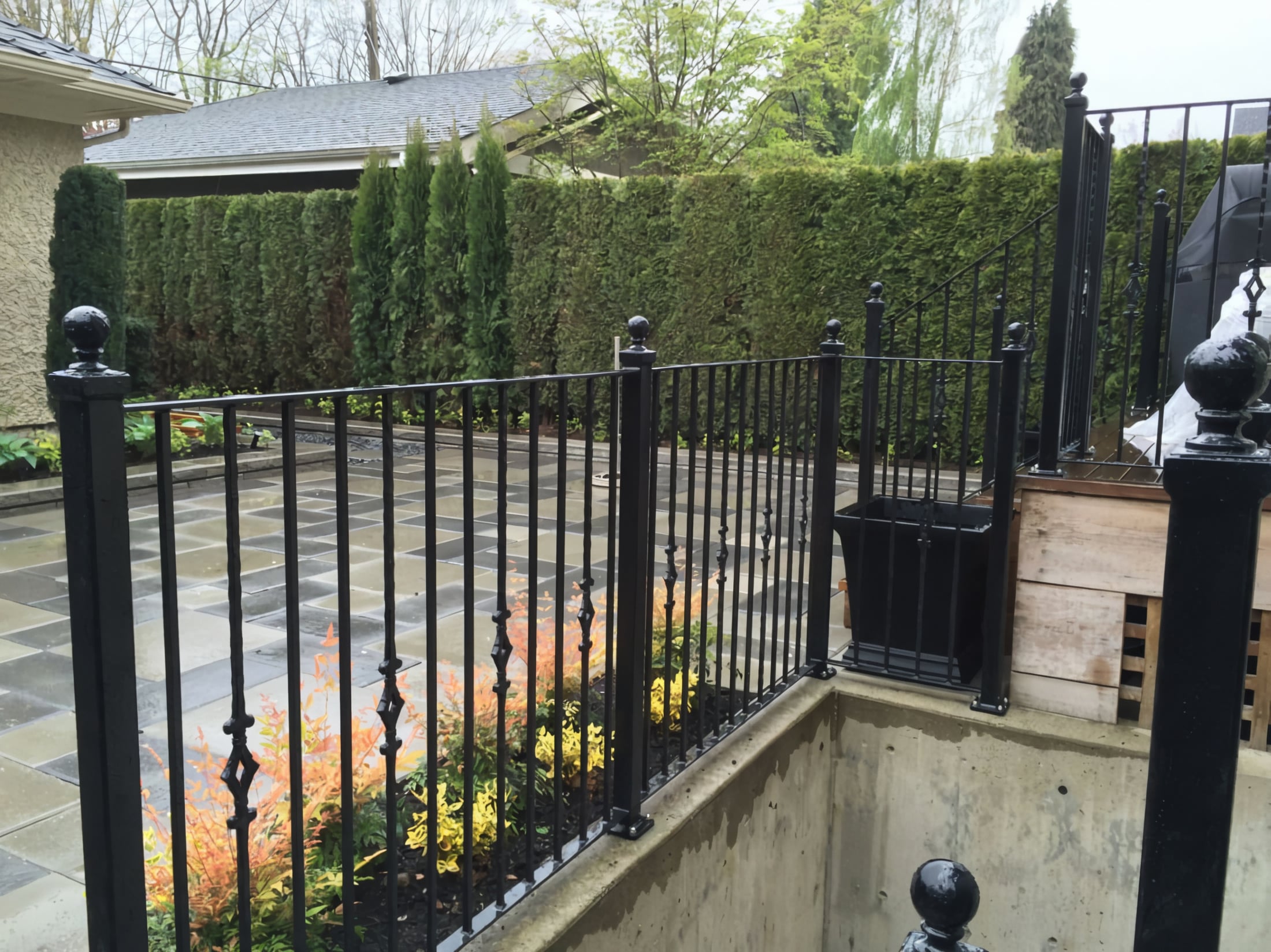 Interlocking pavers, Retaining walls, Irrigation and Hedge trimming at the West 31st project.