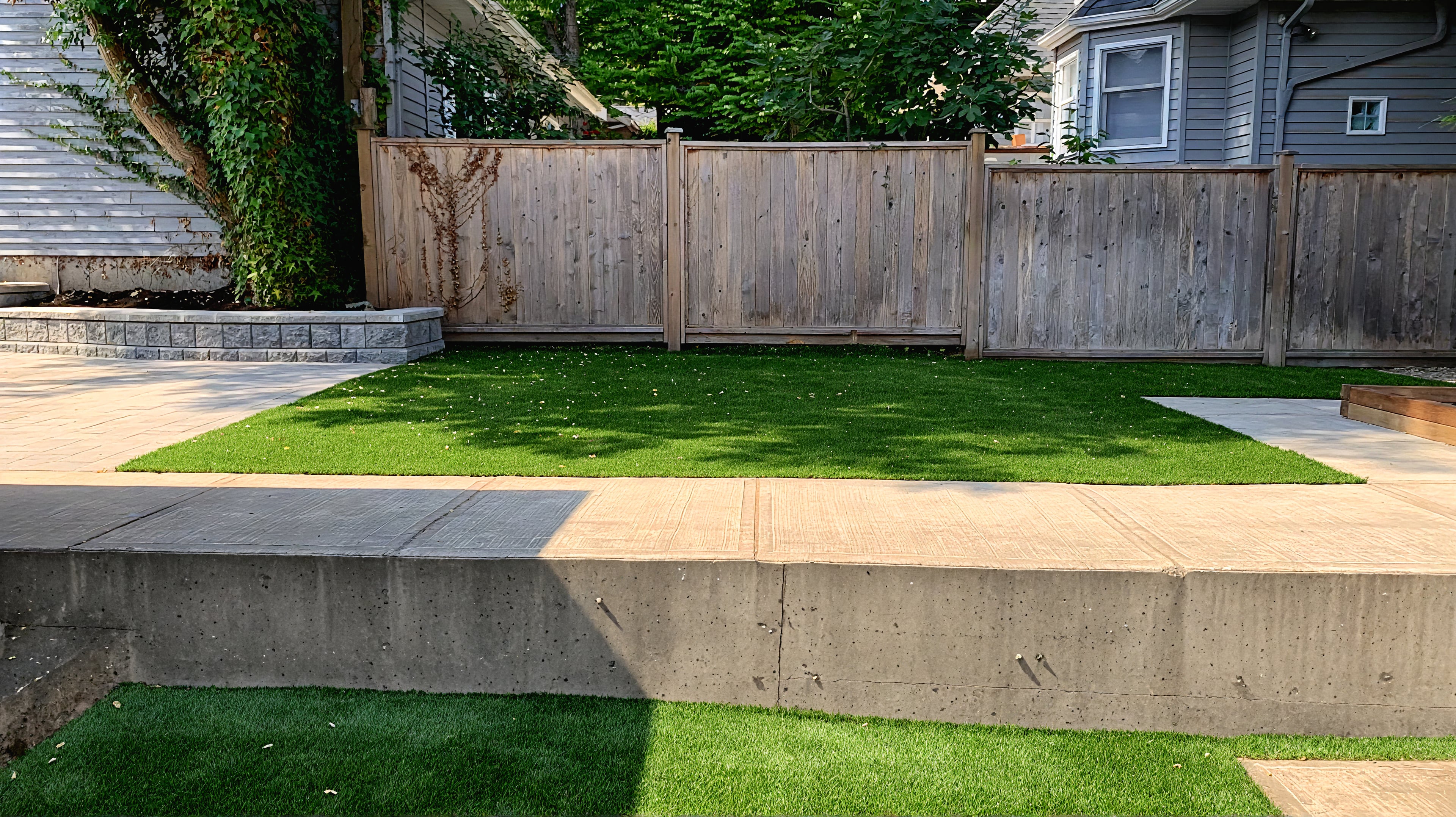 Artificial turf, Garden boxes, Interlocking pavers and Retaining walls at the West 9th project.