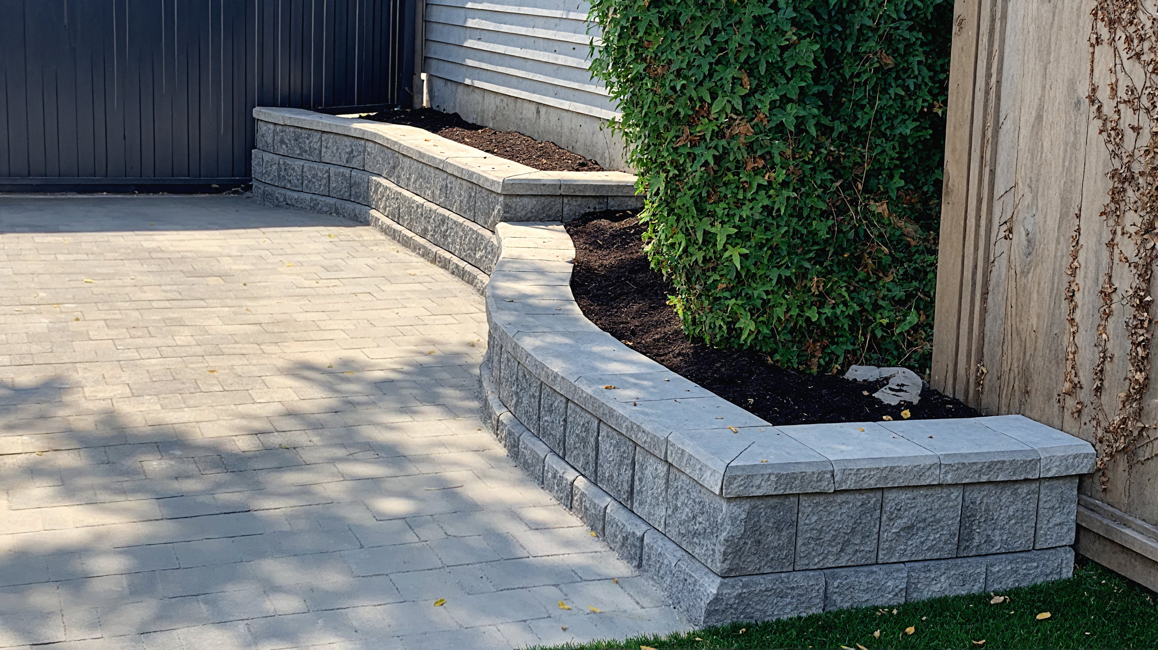 Artificial turf, Garden boxes, Interlocking pavers and Retaining walls at the West 9th project.
