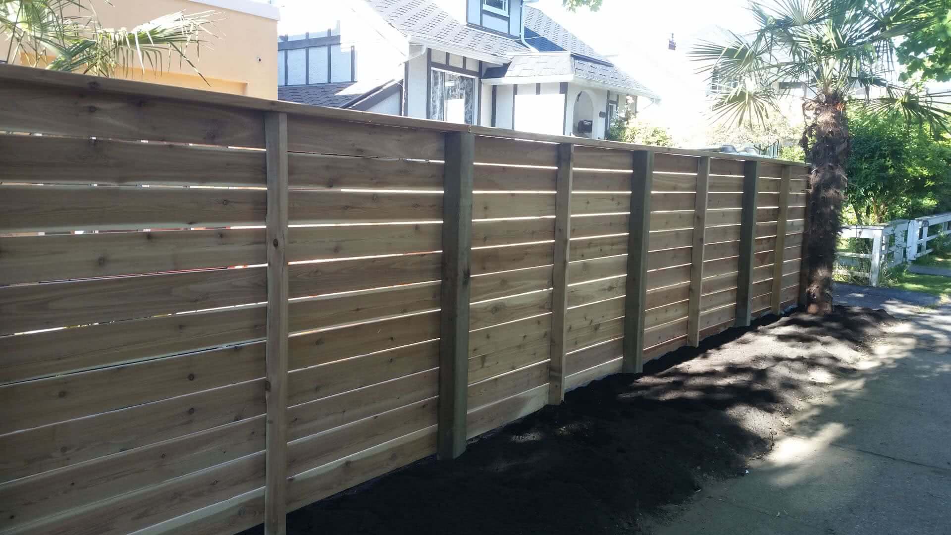 Residential Landscaping - Custom design cedar fencing detail