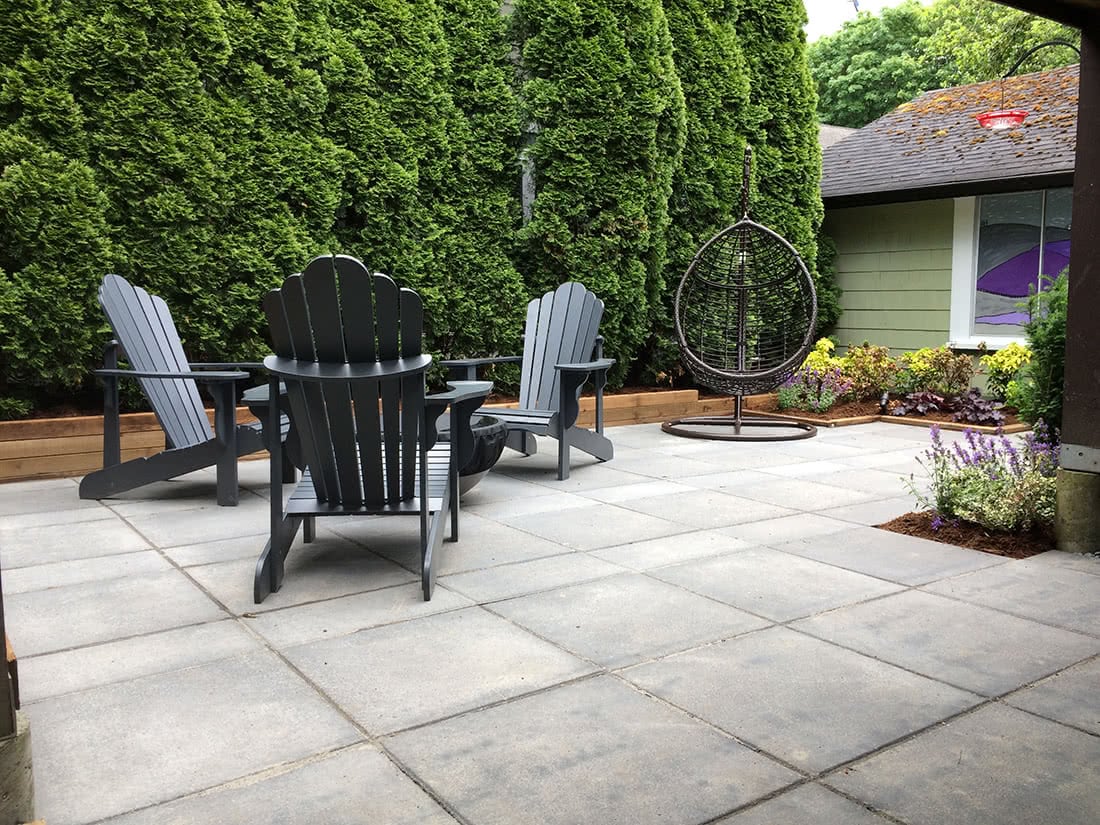 Residential landscaping patio installation - seating area